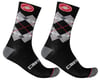 Castelli Rombo 18 Socks (Black/Dark Grey/Red) (S/M)