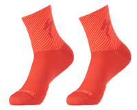 Specialized Soft Air Road Mid Socks (Flo Red/Rocket Red Stripe)