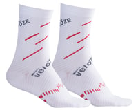 VeloToze Active Compression Cycling Socks (White/Red)