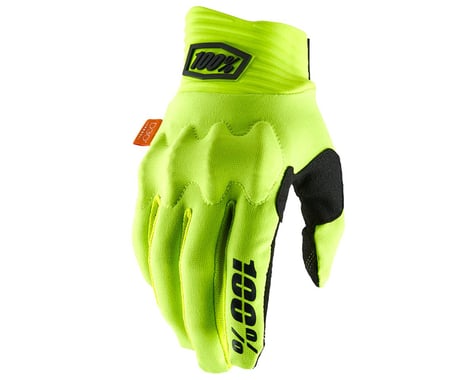 100% Cognito D30 Full Finger Gloves (Fluo Yellow/Black) (L)