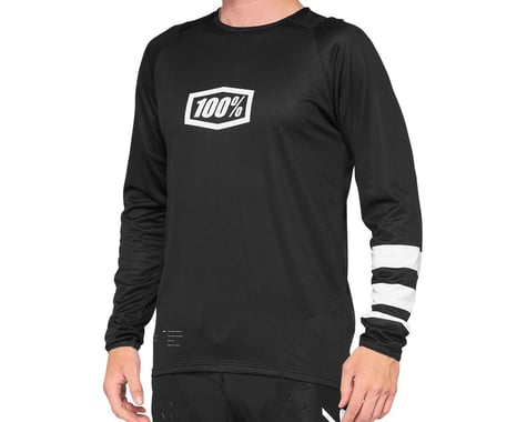 100% R-CORE Long Sleeve Jersey (Black/White) (M)
