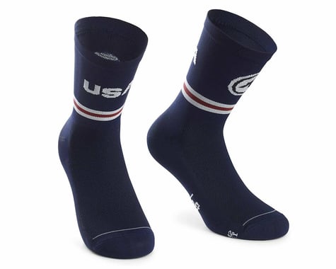Assos USA Cycling Socks (Blue) (S)