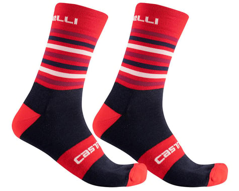 Castelli Men's Gregge 15 Socks (Red/Savile Blue) (S/M)