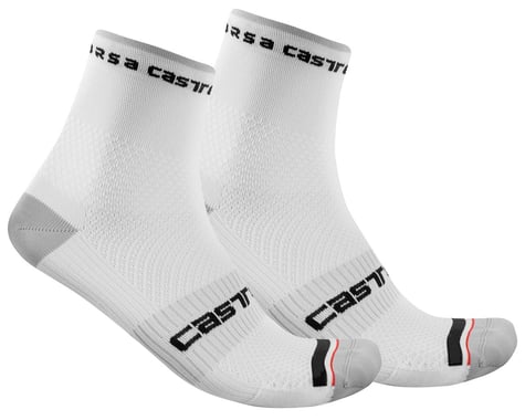 Castelli Rosso Corsa Pro 9 Socks (White) (S/M)