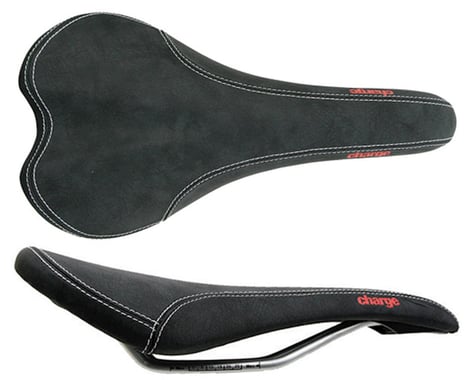 Charge Bikes Spoon Saddle (Black/Red) (Chromoly Rails) (140mm)