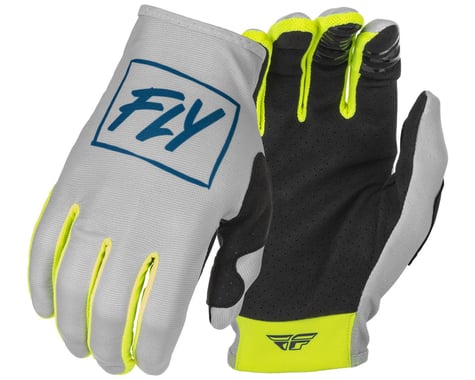 Fly Racing Youth Lite Gloves (Grey/Teal/Hi-Vis) (Youth S)