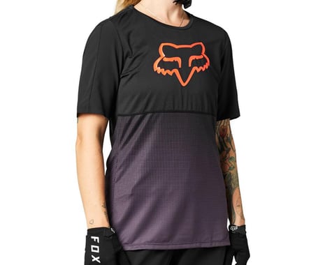 Fox Racing Women's Flexair Short Sleeve Jersey (Black/Purple) (XL)