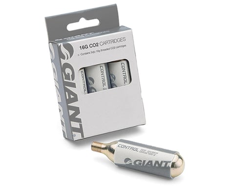 Giant Control Blast Threaded CO2 Cartridges (Silver) (3 Pack) (16g)