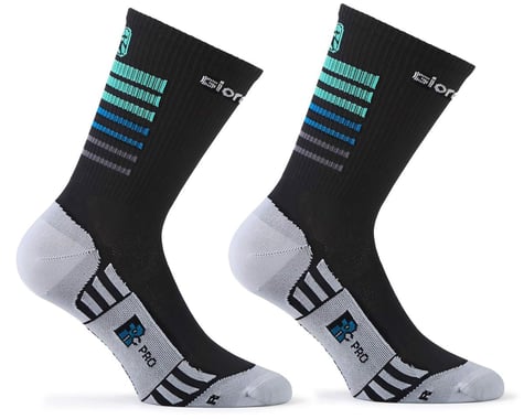 Giordana FR-C Tall Stripes Socks (Black/Sea Green) (L)