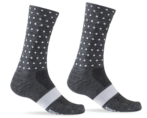 Giro Merino Seasonal Wool Socks (Charcoal/White Dots) (L)