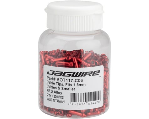 Jagwire Cable End Crimps (Red) (1.8mm) (Bottle of 500)