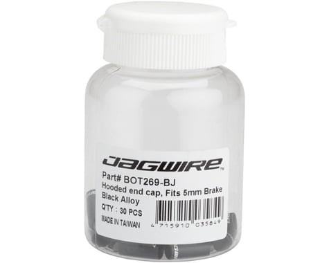 Jagwire Hooded Shift End Caps (Black) (5mm) (Bottle of 30)