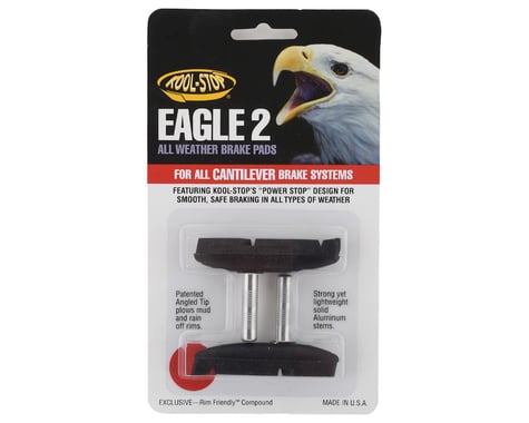Kool Stop Eagle 2 Canti Brake Pads (Black/Red) (1 Pair) (Black Compound)