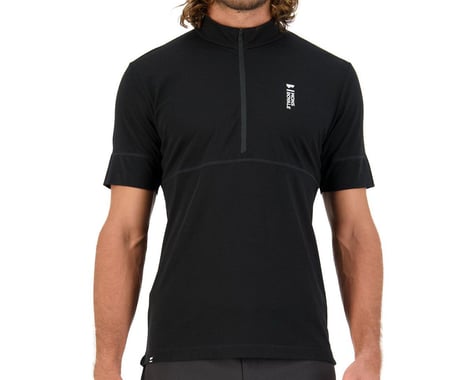 Mons Royale Cadence Half Zip Short Sleeve Jersey (Black) (XL)