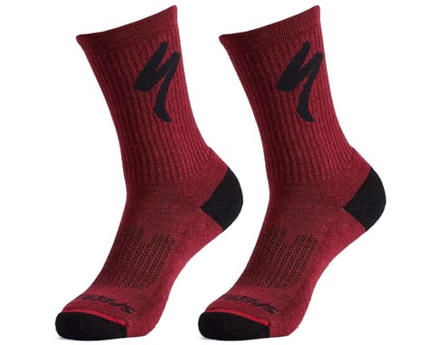 Specialized Merino Midweight Tall Logo Socks (Maroon) (M)