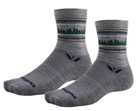 Swiftwick Vision Five Winter Socks (Heather Forest) (S)