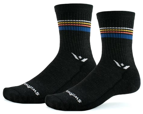Swiftwick Pursuit Hike Six Lightweight Socks (Sunset Stripe) (L)