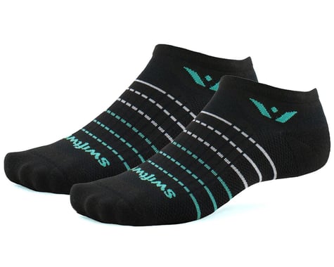 Swiftwick Aspire Zero Socks (Black/Aqua Stripe) (M)