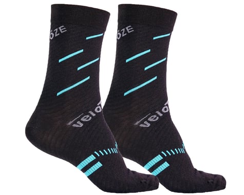 VeloToze Active Compression Wool Socks (Black/Blue) (S/M)