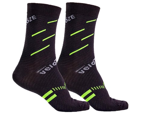 VeloToze Active Compression Wool Socks (Black/Yellow) (S/M)