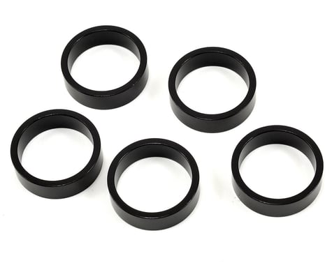 Wheels Manufacturing 1-1/8" Headset Spacers (Black) (5 Pack) (10mm)