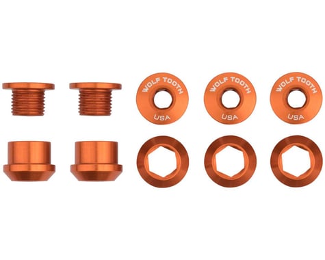 Wolf Tooth Components Dual Hex Fitting Chainring Bolts (Orange) (6mm) (5 Pack)