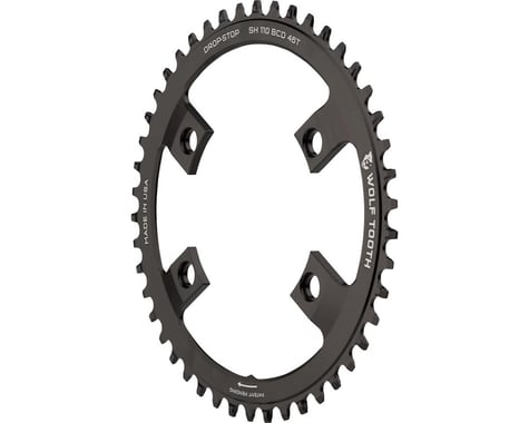 Wolf Tooth Components Shimano 4-Bolt Chainring (Black) (Drop-Stop B) (Single) (46T)