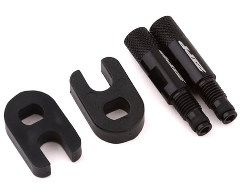 Zipp Tangente Aluminum Knurled Valve Extender Kit (Black) (Pair) (27mm)