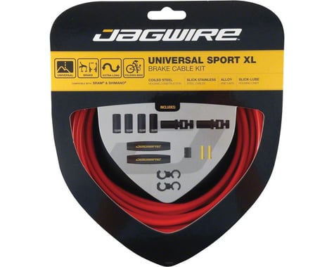 Jagwire Universal XL Sport Brake Cable Kit (Red) (Stainless) (Road & Mountain) (1.5mm) (2000/2500mm)