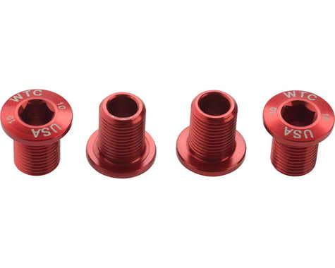Wolf Tooth Components Set of Chainring Bolts (Red) (10mm Long) (4)